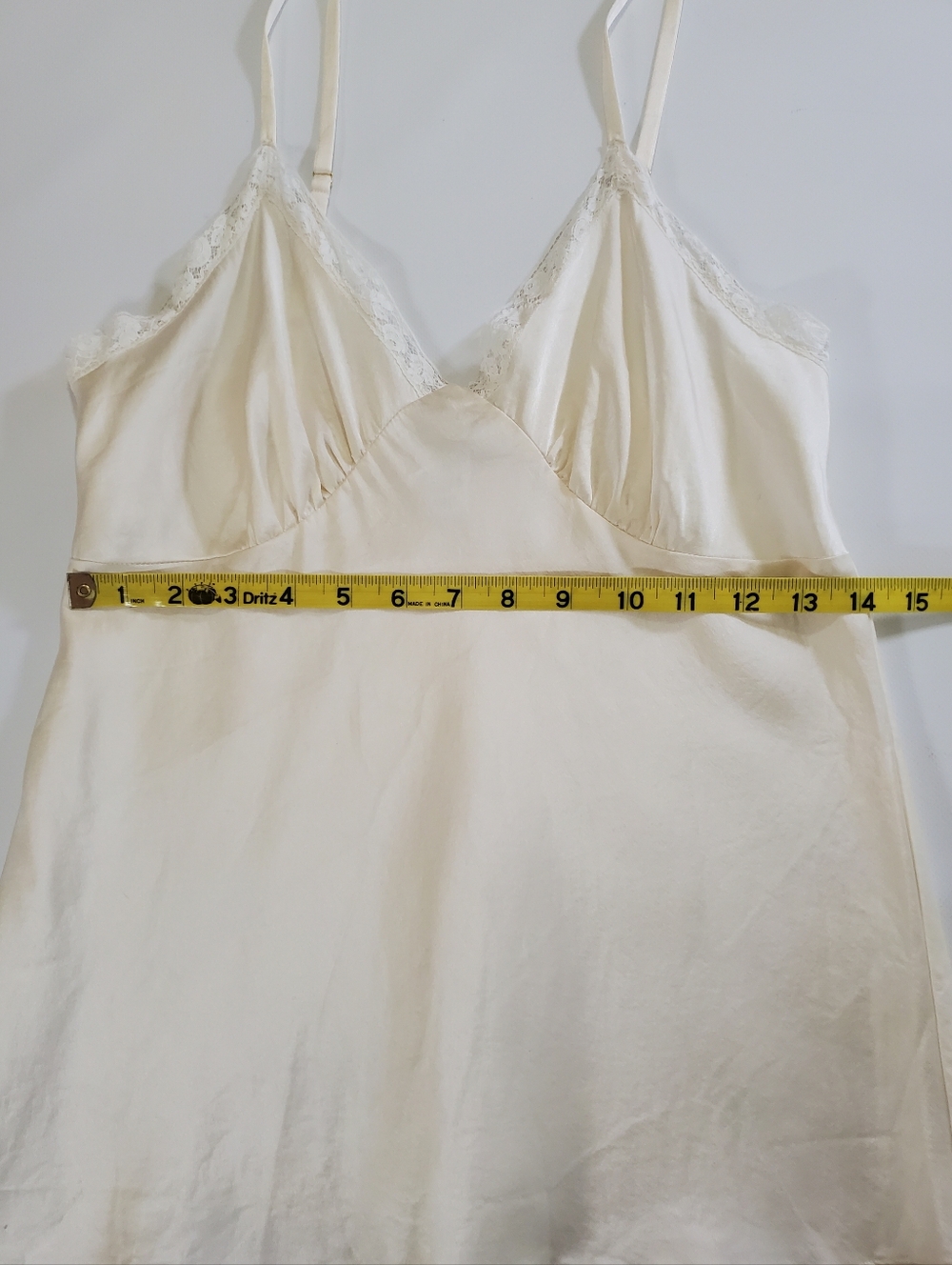 🟢2626 * Nordstrom Intimates 100% Silk Lace Trim Camisole Ivory Cream Size M - Picture 7 of 11